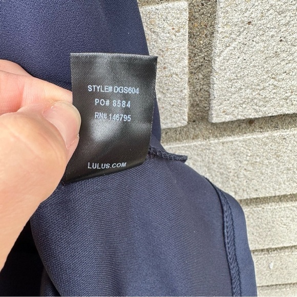 NWT Lulu’s Glamorous Grace Navy Blue Skater Dress - Picture 12 of 12